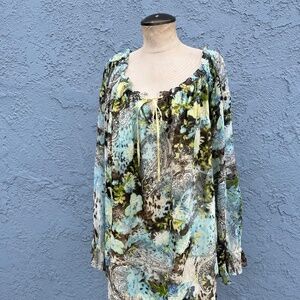 Y2k Silk Shirt 18W Plus Size INC coquette girl